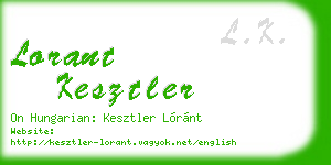 lorant kesztler business card